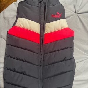 Puma Black and Red Puffer Vest